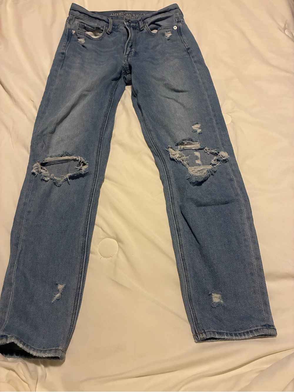 American Eagle Outfitters Light Blue Ripped Boyfriend Jeans